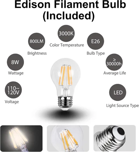 Vista 7 de FUDESY Luces de poste para exteriores, lámpara exterior eléctrica con base de montaje en muelle, bombilla LED incluida, materiales plásticos Bronce