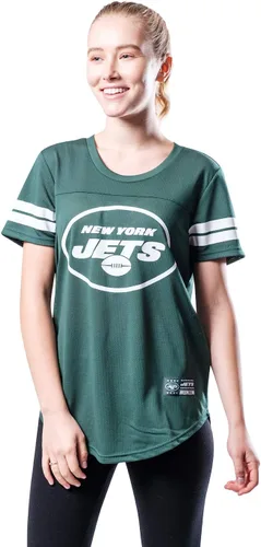 Vista 25 de Ultra Game Women's NFL Official Soft Mesh Varsity Stripe T-Shirt