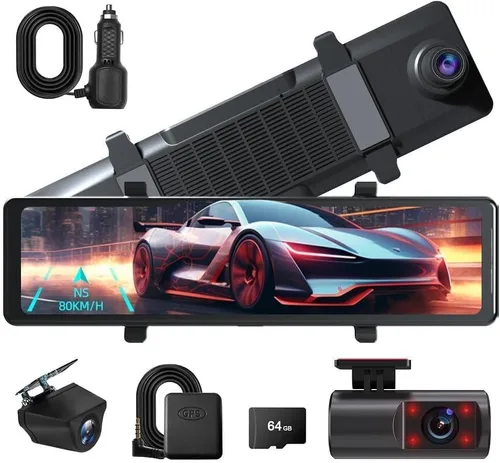 Vista 10 de Cámara de tablero dual con espejo 4K para coches, cámara de salpicadero