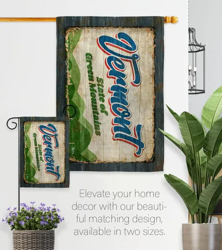 Vista 8 de Americana Home & Garden Vermont Vintage House Flag Pack Regional States American Territories Republic Country Particular Area Support Our Troops