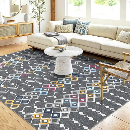 Vista 16 de FairOnly Tapete marroquí bohemio de 2 x 3 pulgadas, lavable, antideslizante, pequeño, para baño, cocina, dormitorio, entrada