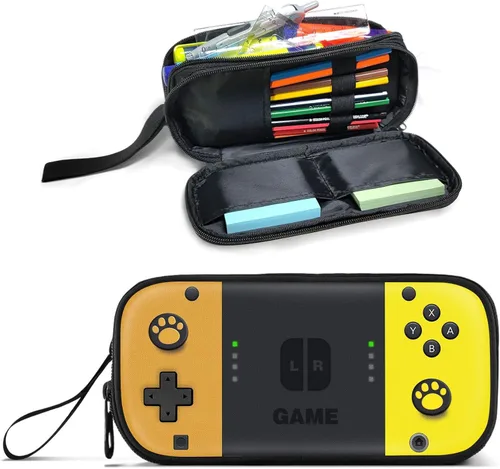 Vista 9 de Estuche para lápices gamer para niños, estuche grande para niños, adolescentes, escuela, caja de bolígrafos de gran capacidad, organizador con 2