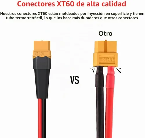 Vista 2 de Cable solar ELFCULB XT60 10AWG 2FT para central eléctrica portátil Cable solar a XT60 con alambre de cobre estañado trenzado para RV, camping