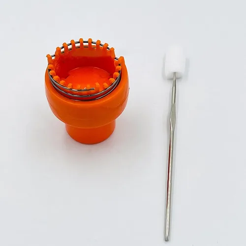 Vista 5 de Herramienta de tejer con ganchillo, tejido de ganchillo, tejer de alambre naranja, tejer, tejer, ganchillo, alambre de ganchillo, con aguja