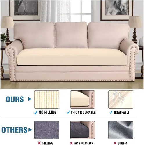 Vista 525 de H.VERSAILTEX Fundas de Cojín de Asiento Individuales Super Elásticas Fundas de Sofá Fundas de Cojín de Sofá Fundas Deslizables Juegos Tela de Sarga