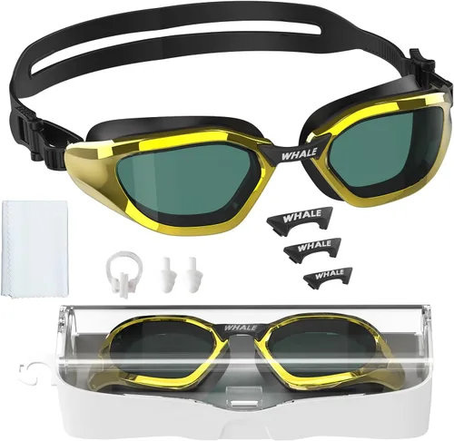 Vista 7 de Whale Gafas de natación para adultos, 100% UV y antivaho - Sello de silicona ultra suave para hombres y mujeres