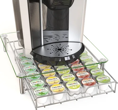Vista 10 de Deco Brothers Cajón Portador de Cristal Templado para K-Cup para Almacenamiento de 30 Cápsulas de Café, Negro