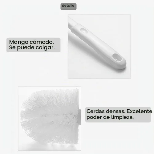 Vista 7 de Baffect Cepillo de inodoro curvado con mango largo antideslizante