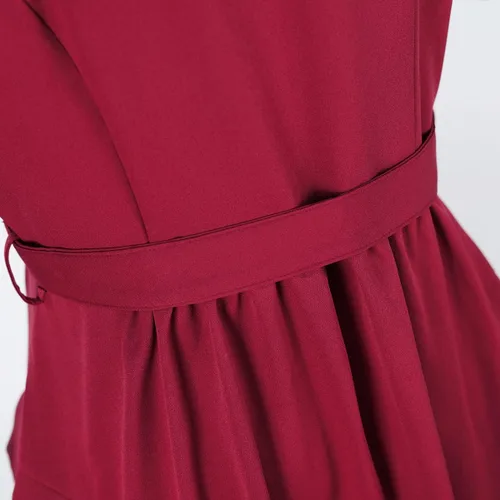 Vista 7 de Abrigo gótico medieval de esmoquin para mujer, gabardina, disfraz de rendimiento para Halloween (rojo, XXL), Rojo