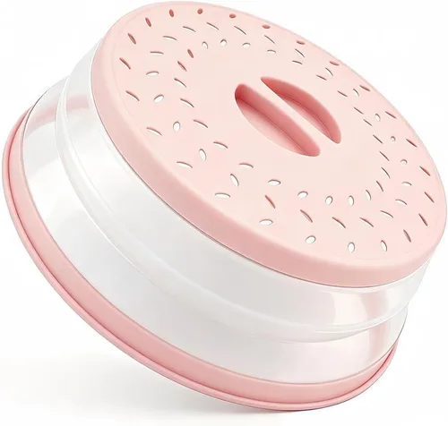 Vista 38 de Cubierta plegable para salpicaduras de microondas, cubierta para platos de microondas con ventilación de vapor, silicona y plástico sin BPA