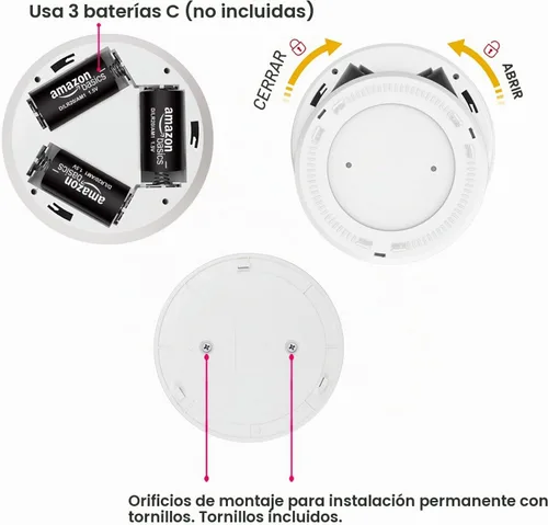 Vista 5 de HONWELL Luz con sensor de movimiento, luz de techo para interiores, luz inalámbrica con sensor de movimiento, funciona con pilas, luz LED blanca