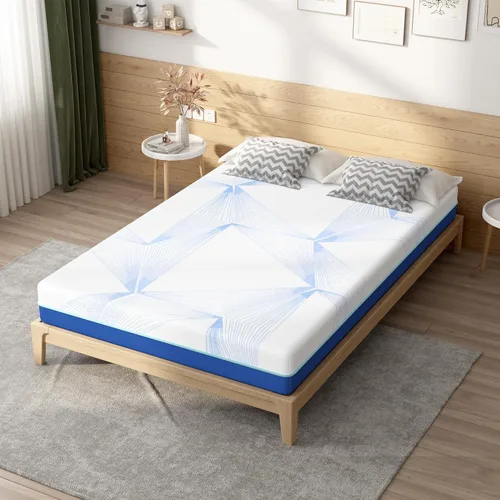 Vista 13 de Colchón de tamaño individual de espuma viscoelástica de gel de 6 pulgadas para noches frescas y alivio de presión, firmeza media en una caja, alivio
