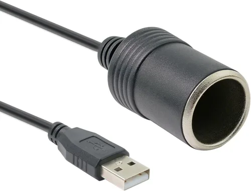 Vista 3 de ARECORD Adaptador USB a 12 V CC - USB A macho a encendedor de cigarrillos de coche, convertidor de corriente hembra (salida máxima 12V 0.8A)