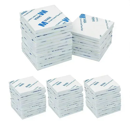 Vista 8 de 100 cintas de espuma de doble cara con almohadilla cuadrada fuerte, cinta de montaje resistente de 0.98 x 0.97 pulgadas, ideal para paredes