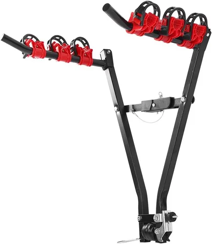 Vista 5 de Pissente Bike Carrier Trailer Hitch for 3 Bikes, Steel Construction, Foldable Design, Up to 60 Kg, Ideal for Family Trips and Outdoor Activities