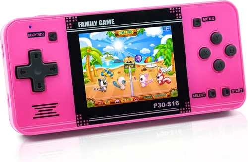 Vista 8 de Juego de mano para niños, 220 videojuegos retro precargados, reproductor de juegos portátil con batería recargable de pantalla LCD de 3.0 pulgadas