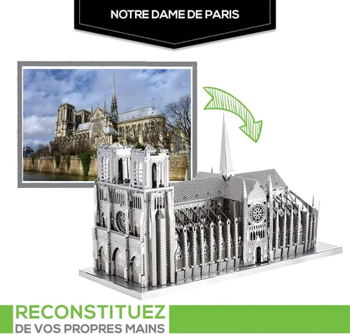 Vista 2 de Kit modelo 3D de metal de la catedral de Notre Dame de Iconx de Fascinations