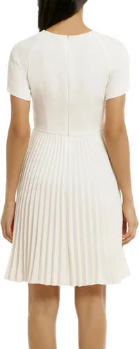 Vista 2 de WOOSEA Vestido de fiesta para cóctel plisado elegante de manga corta para mujer