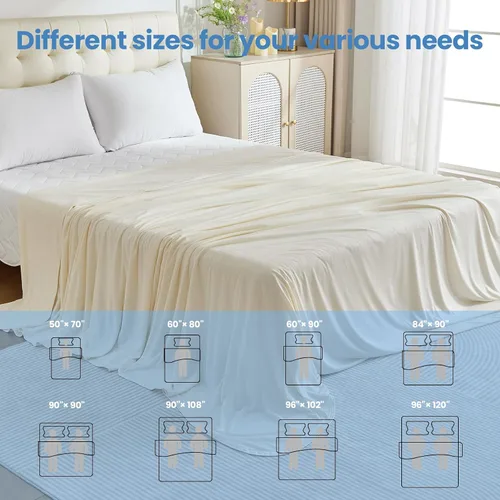 Vista 2 de OIGAE Manta refrescante para personas que duermen con calor – Manta fría de verano suave y ligera para sudores nocturnos, perfecta para cama, sofá