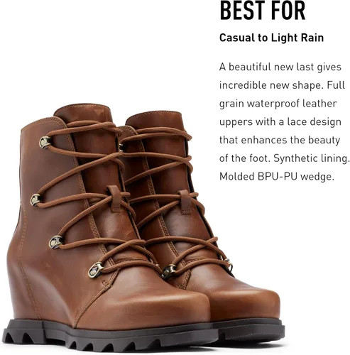 Vista 3 de SOREL Joan of Arctic Wedge III - Botas de cuña de gamuza impermeables para mujer