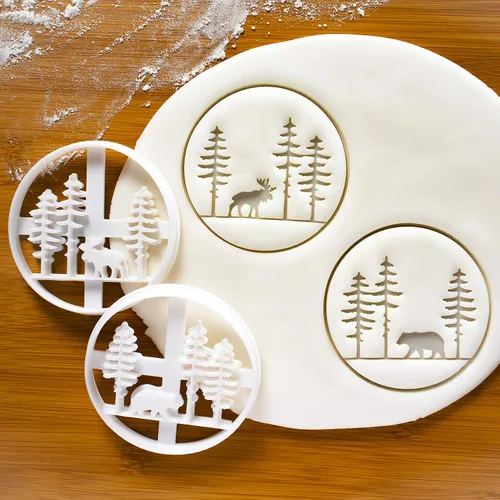 Vista 2 de Juego de 2 cortadores de galletas Forest Animal (Diseños: Alce y Oso), 2 piezas - Bakerlogy