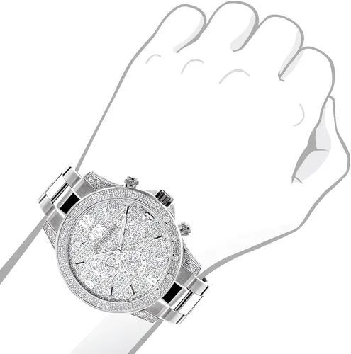 Vista 3 de Reloj de diamantes para hombre 0.5ctw de diamantes Liberty, Cronógrafo
