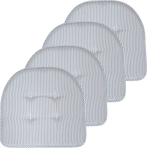 Vista 112 de Sweet Home Collection - Cojín de asiento de espuma viscoelástica y respaldo de caucho antideslizante con capitoné para silla, cojín en U, 17x16 Gris