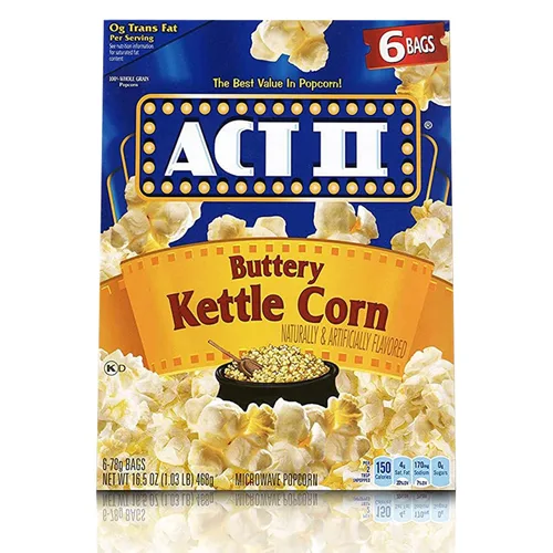 Vista 15 de ACT II Palomitas de maíz con mantequilla para microondas, suministros para noche de cine, 2.75 oz., bolsas de 6 unidades (paquete de 6)