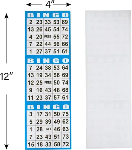 Vista 3 de SEETOOOGAMES Tarjetas de Juego de Papel de Bingo - 3 Tarjetas - 100 Libros de 5 Hojas