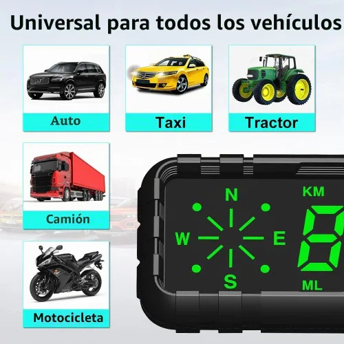 Vista 4 de Kingneed Velocímetro HUD Odómetro Brújula Pantalla Head Up Display GPS Visualización Digital Fuentes Grandes Universal para Todos los Coches