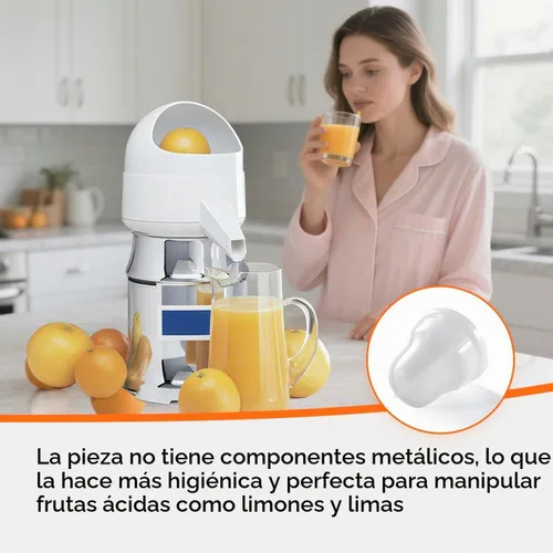 Vista 5 de Bombilla extractora de cuello cuadrado para exprimidor de limón/lima blanco compatible con Sunkist No. 8 Reemplazar #: 02AR