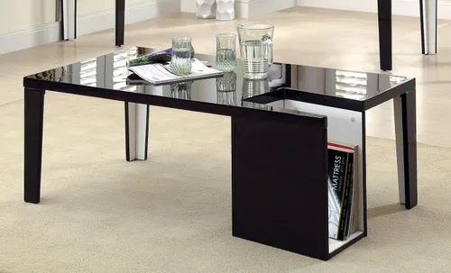 Vista 2 de Furniture of America Leblanc - Mesa de centro, color negro y blanco
