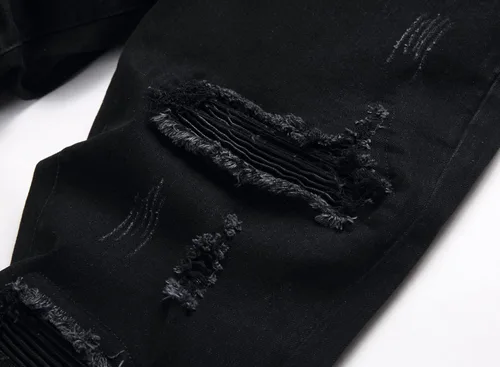 Vista 5 de OIIIO Jeans elásticos rasgados de ajuste regular para hombre