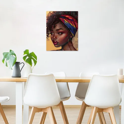 Vista 3 de HVEST Arte de pared afroamericano para baño, imágenes de mujer negra a la moda, decoración de pared, hermosa chica negra, arte abstracto de pared