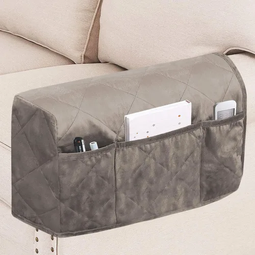 Vista 8 de Turquoize Fundas de terciopelo para reposabrazos para sillas y sofás, fundas para reposabrazos de sofá reclinable con bolsillo lateral, fundas