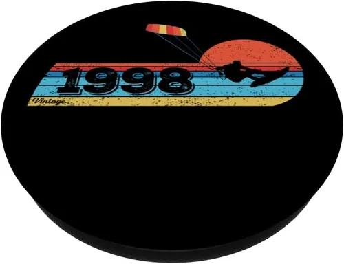 Vista 2 de Kitesurf Kitesurf Cumpleaños Vintage 1998 nacido Kitesurf PopSockets Standard PopGrip