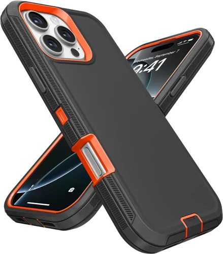 Vista 60 de Jelanry - Funda para iPhone 15 5G, protección resistente, resistente, color negro Dropproof & Dual-Layer Protective Back Cover with Port Anti