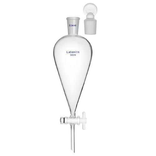 Vista 9 de Labasics Embudo separador cónico de vidrio borosilicato 2.0 fl oz con llave de paso de PTFE, 2.0 fl oz
