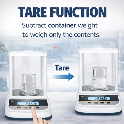 Vista 7 de Lab Analytical Balance - Báscula digital de precisión de 17.64 oz x 0.00 oz, con parabrisas e interfaz RS232, para laboratorios científicos