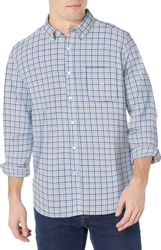Vista 7 de Nautica - Camisa clásica para hombre, manga larga, con botones y elástica Índigo