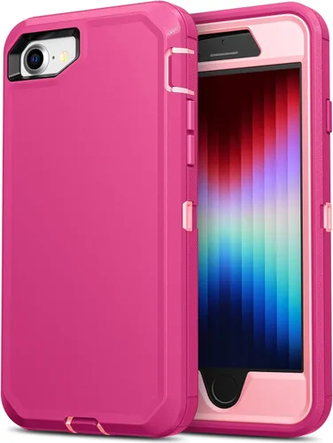 Vista 19 de Jelanry Funda para iPhone SE 2022/2020, para iPhone 8/7, Resistente de Servicio Pesado Rugosa a Prueba de Golpes de Doble Capa Carcasa Protectora