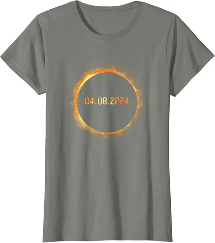 Vista 16 de Totality 04.08.24 Total Solar Eclipse 8 de abril de 2024 Eclipse Camiseta, Negro, S