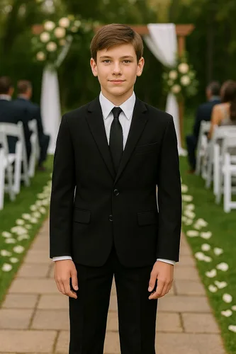 Vista 14 de Avery Hill Traje formal de 5 piezas para niños con camisa y chaleco