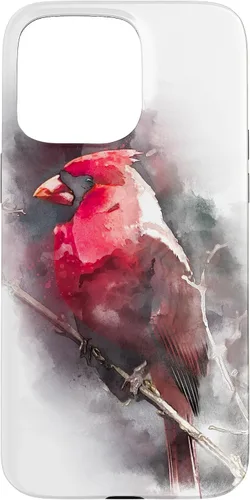 Vista 31 de Beautiful Watercolor Red Cardinal Bird Watching Animal Gift Case for iPhone 17