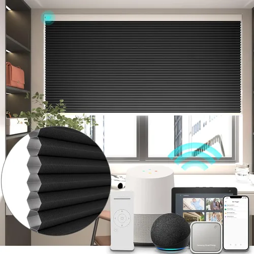 Vista 35 de Changshade Persianas celulares opacas de tamaño personalizado, sin cables, con el diámetro de panales de 1.5 pulgadas, para oficina, sala de estar