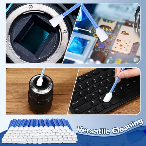 Vista 4 de Dunzy 300 piezas bastoncillos de limpieza de espuma con punta de esponja azul cuadrada rectangular de 5.12" para impresoras de inyección de tinta