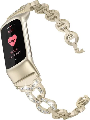 Vista 8 de Wearlizer Compatible con Fitbit Charge 6/Charge 5, correas ajustables de metal de alta calidad, pulseras elegantes, accesorios lindos, correas