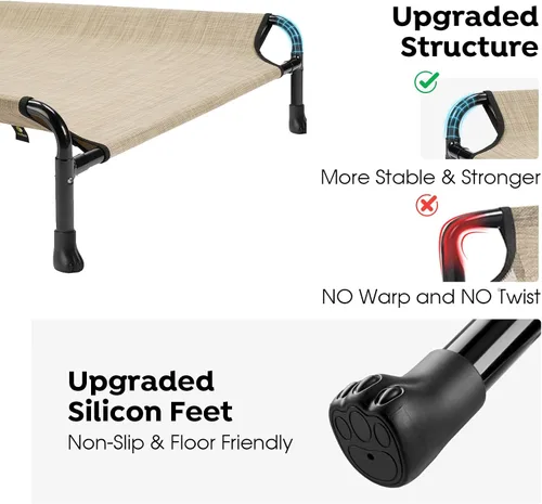 Vista 5 de Veehoo Cama elevada para perros, catres elevados para perros grandes, cama impermeable para perros al aire libre, hamaca para mascotas