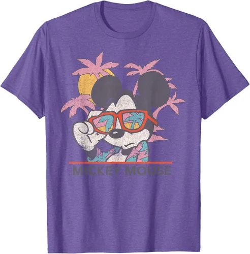 Vista 5 de Disney Mickey and Friends Mickey Mouse Tropical Retrato Camiseta S Negro