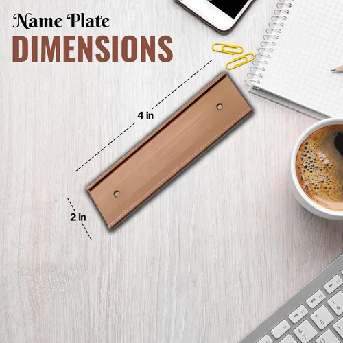 Vista 5 de Placa de identificación de oficina – Placa de nombre personalizada grabada para escritorio, 2 x 4 pulgadas, placa de nombre personalizada